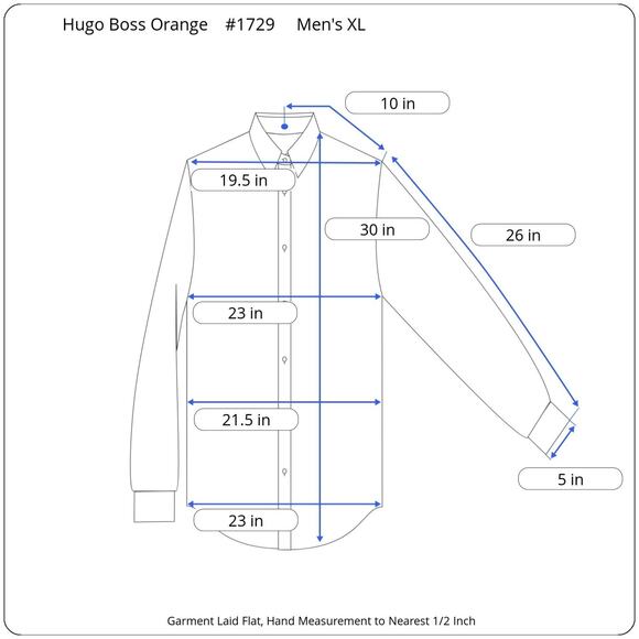 Hugo Boss Plaid Hidden Placket Shirt Men's XL Blue Cotton Button-Up Smart Casual - Picture 13 of 13